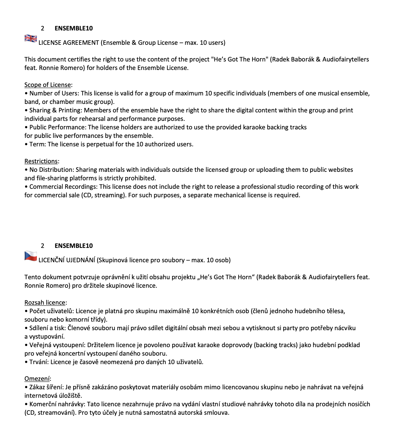 License 2 ENSEMBLE10